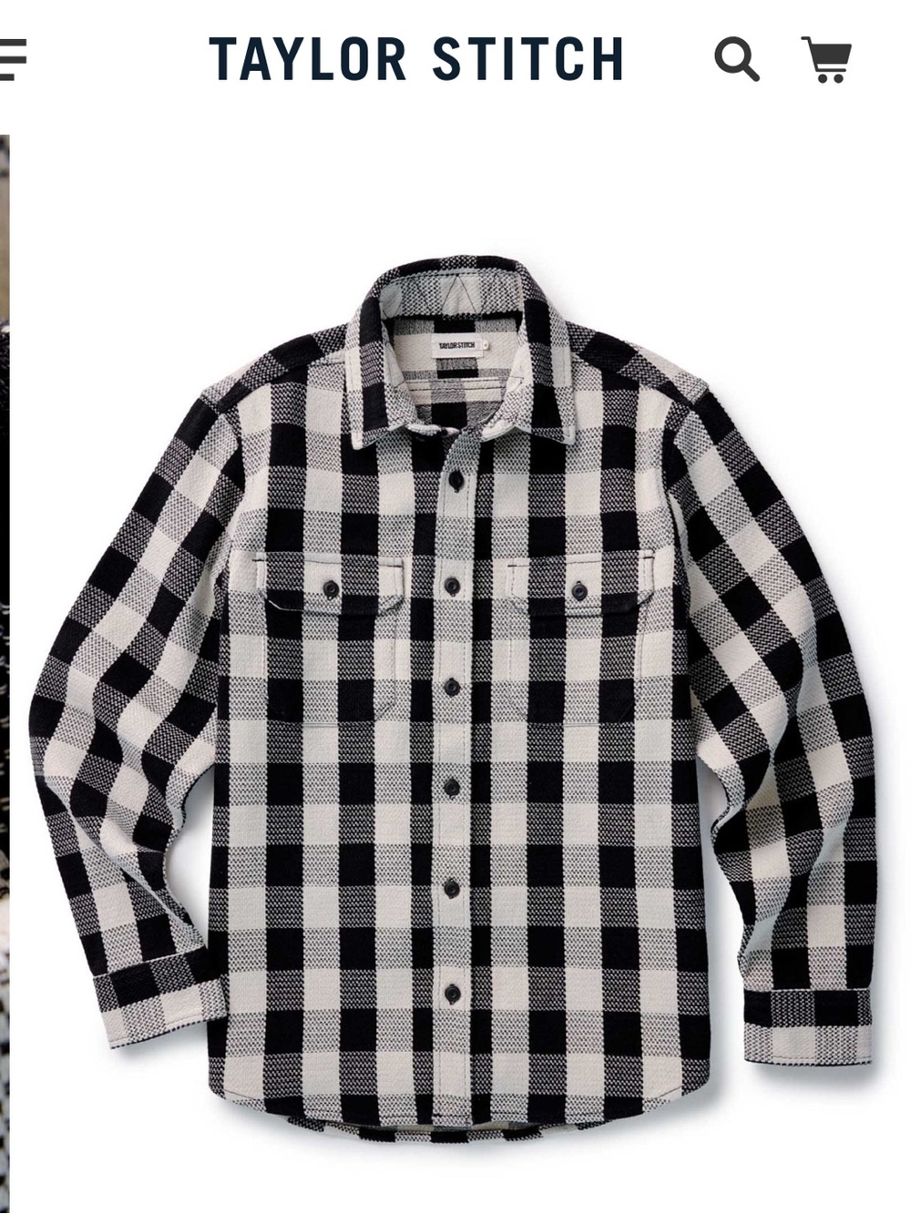 NEW🖤Taylor Stitch Division Shirt in Black Indigo Check $142 Medium/40